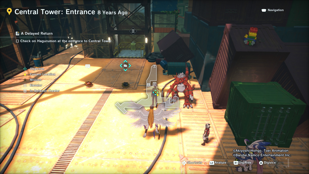 Check on Hagurumon at the entrance to Central Tower