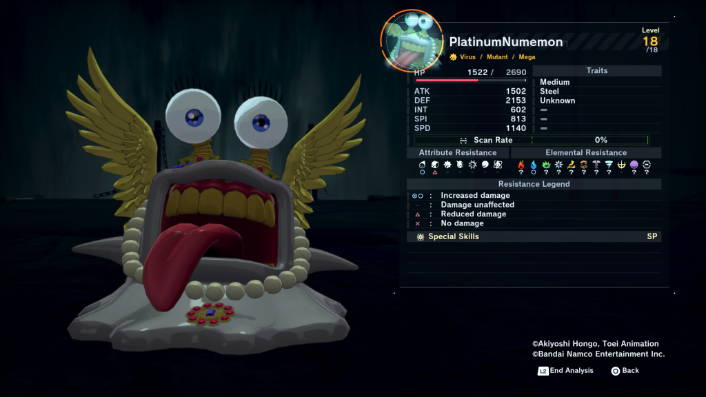 Boss Fight against PlatinumNumemon