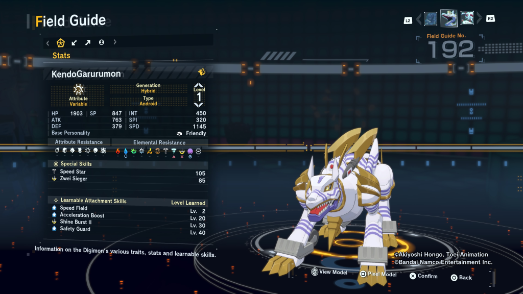 Digimon Story Time Stranger KendoGarurumon Field Guide