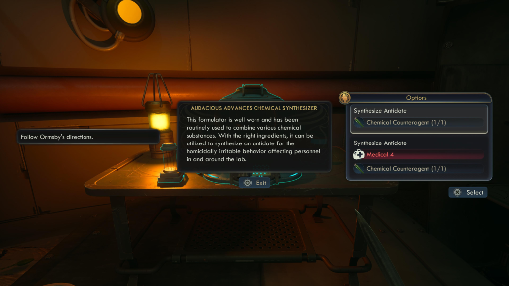 Synthesize Antidote using Audacious Advances Chemical Synthesizer