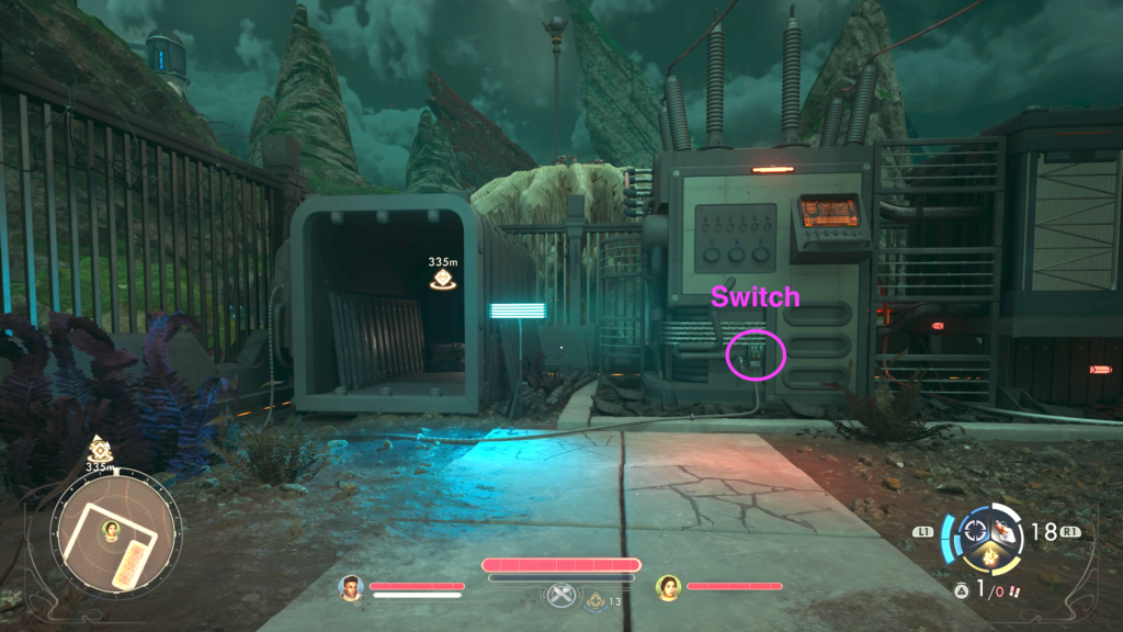 flip the switch to access the chest