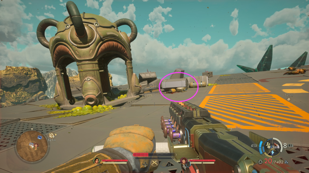 high security lockbox on top of mountain next to drop pod