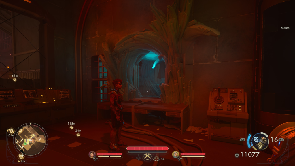 climb through icy hole to loot container containing key