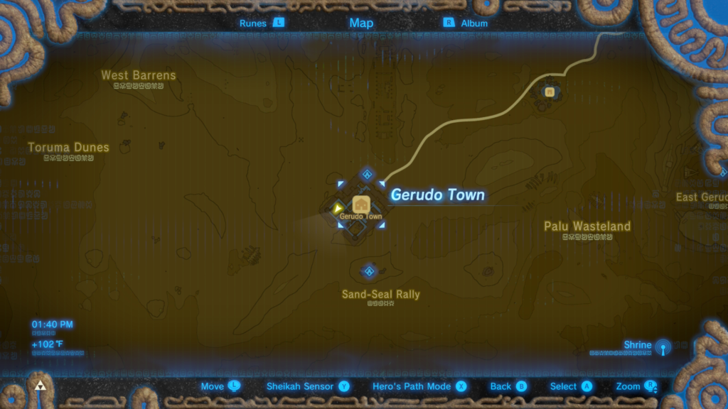 map location of where to start the Search for Barta Side Quest