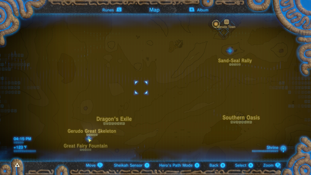 Barta's map location during the Search for Barta Side Quest