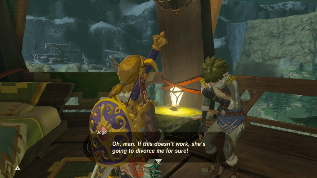 Jogo asking Link to save his marriage