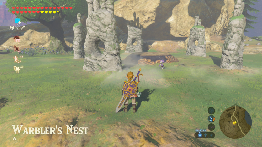 Checking out Warbler's Nest during the Find Kheel Side Quest in Breath of the Wild