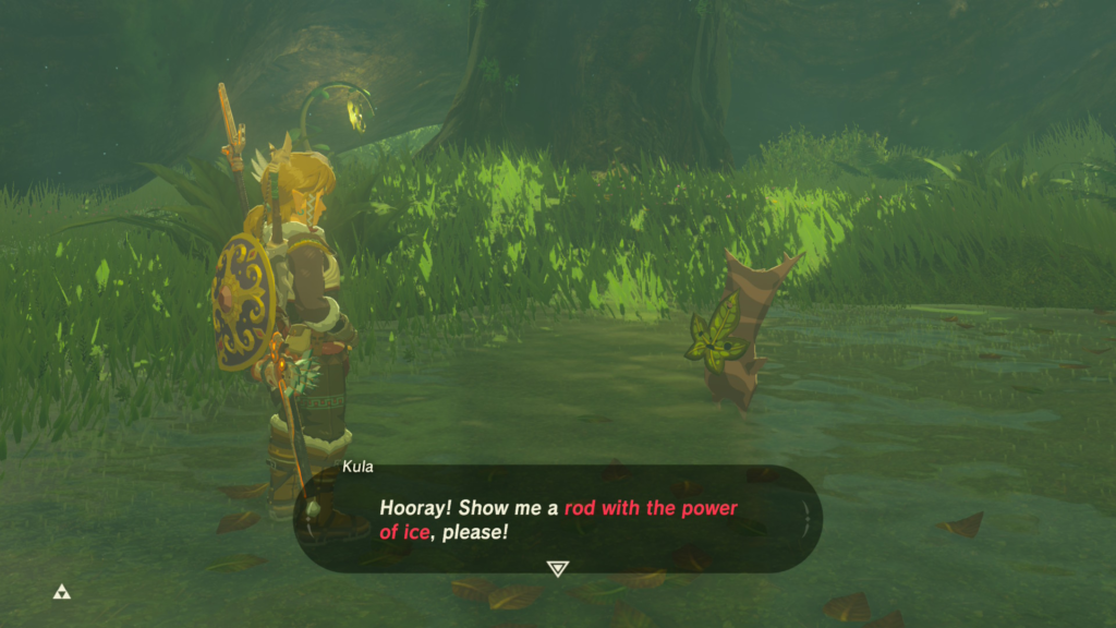 speaking with Kula about the A Freezing Rod Side Quest in Breath of the Wild