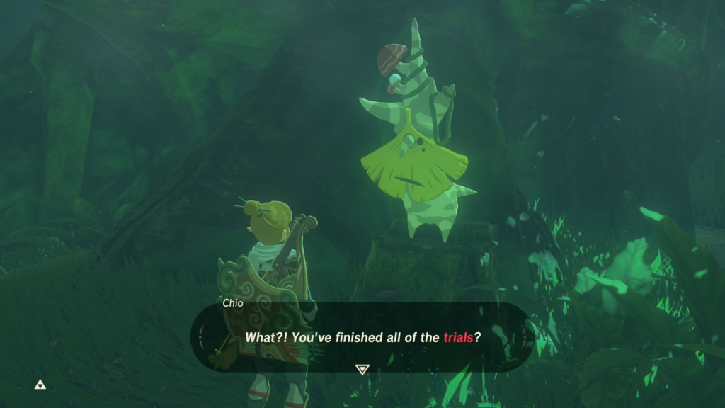 Chio is amazed at Link's prowless