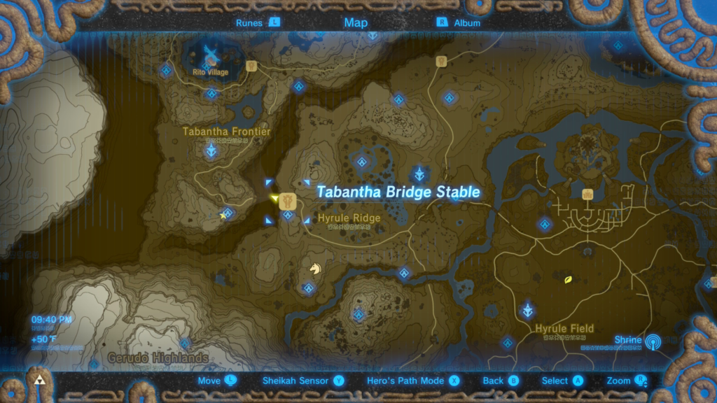 Map of where to find Dinraal