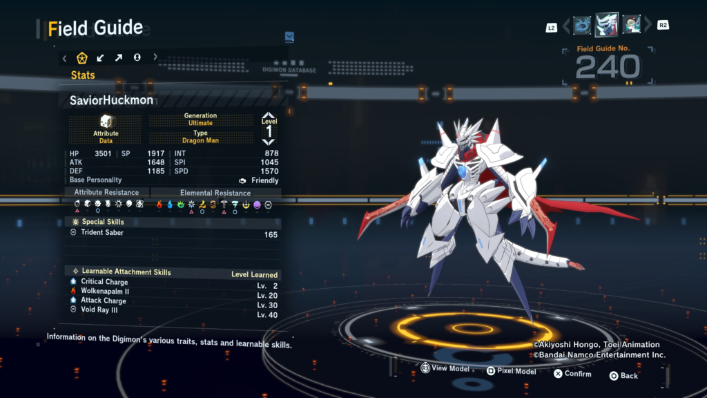 Digimon Story Time Stranger SaviorHuckmon Field Guide