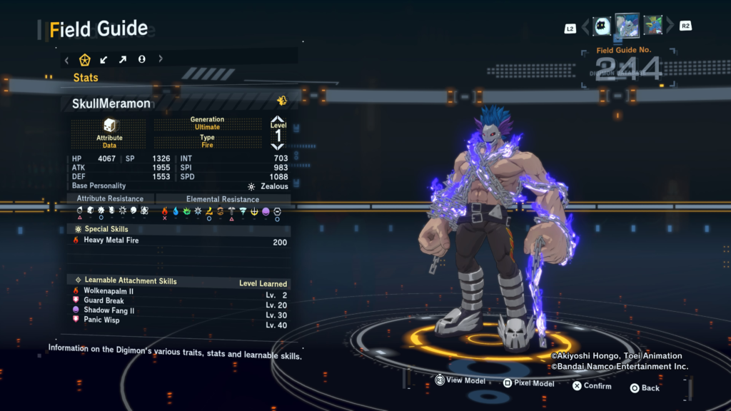 Digimon Story Time Stranger SkullMeramon Field Guide