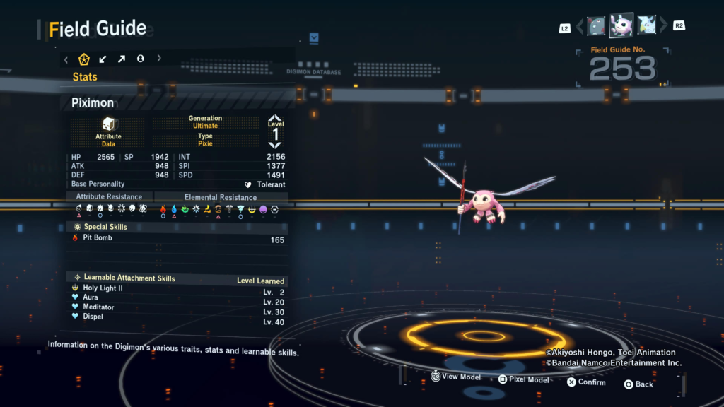 Digimon Story Time Stranger Piximon Field Guide