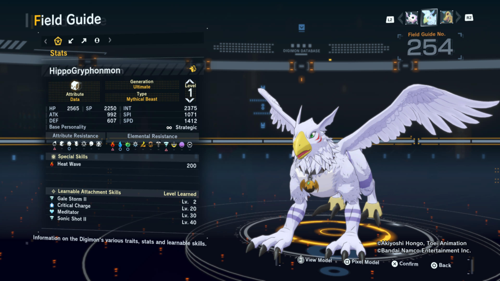 Digimon Story Time Stranger HippoGryphonmon Field Guide