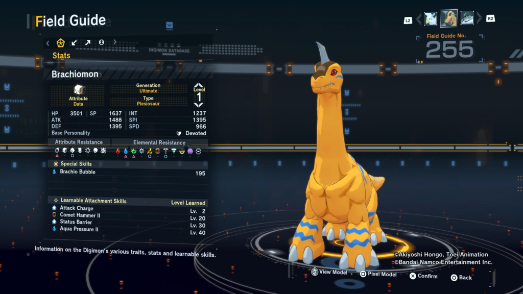 Digimon Story Time Stranger Brachiomon Field Guide