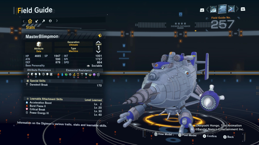 Digimon Story Time Stranger MasterBlimpmon Field Guide