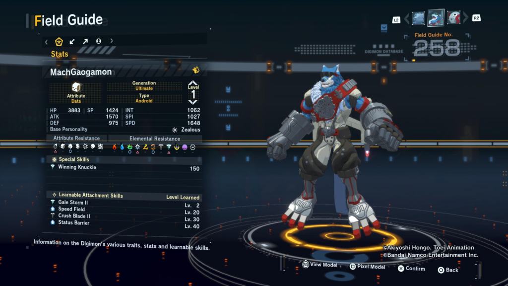 Digimon Story Time Stranger MachGaogamon Field Guide