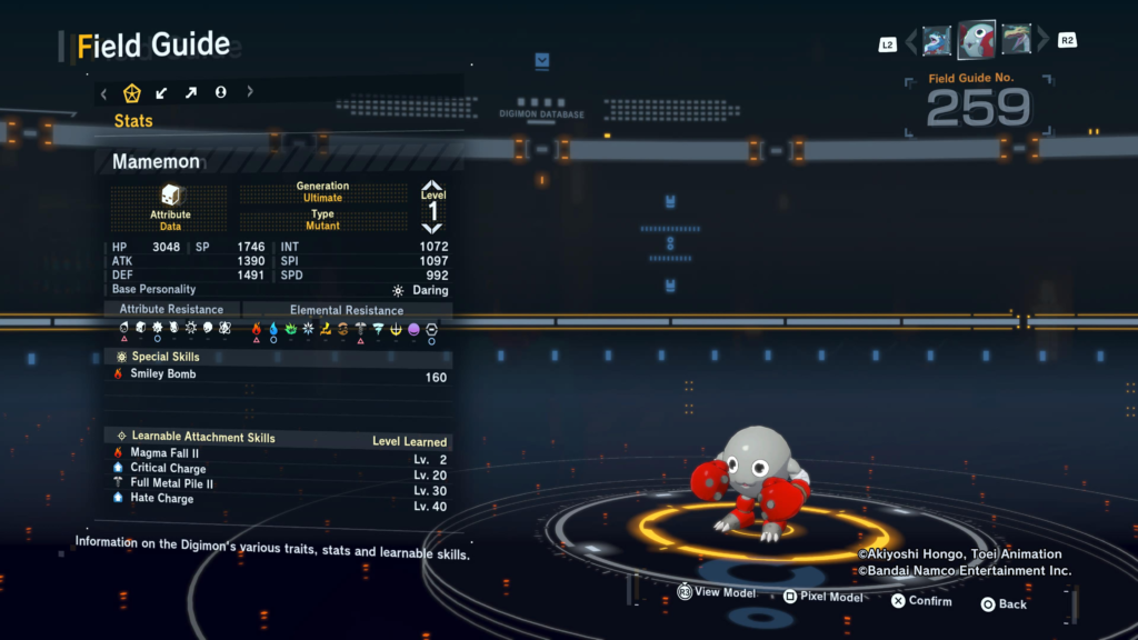 Digimon Story Time Stranger Mamemon Field Guide