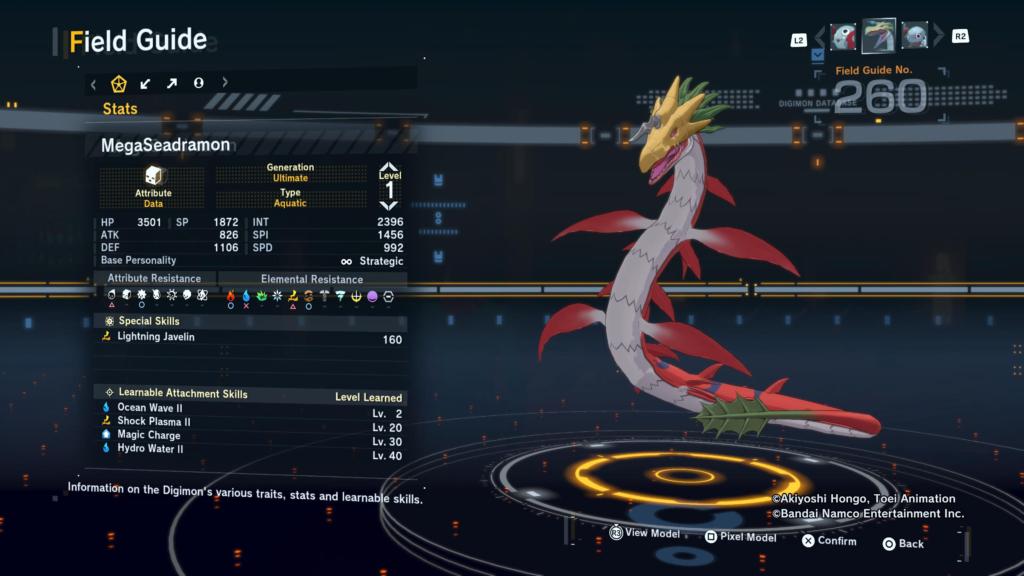 Digimon Story Time Stranger MegaSeadramon Field Guide