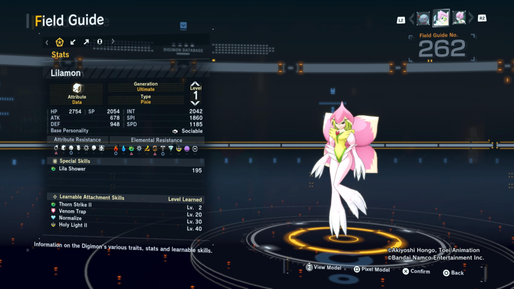 Digimon Story Time Stranger Lilamon Field Guide