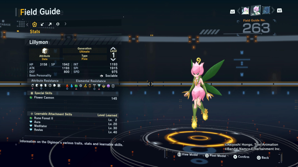 Digimon Story Time Stranger Lillymon Field Guide