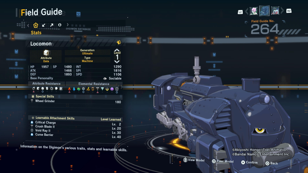 Digimon Story Time Stranger Locomon Field Guide