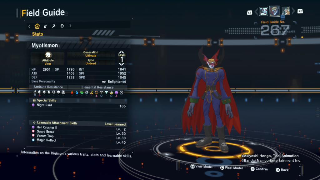 Digimon Story Time Stranger Myotismon Field Guide