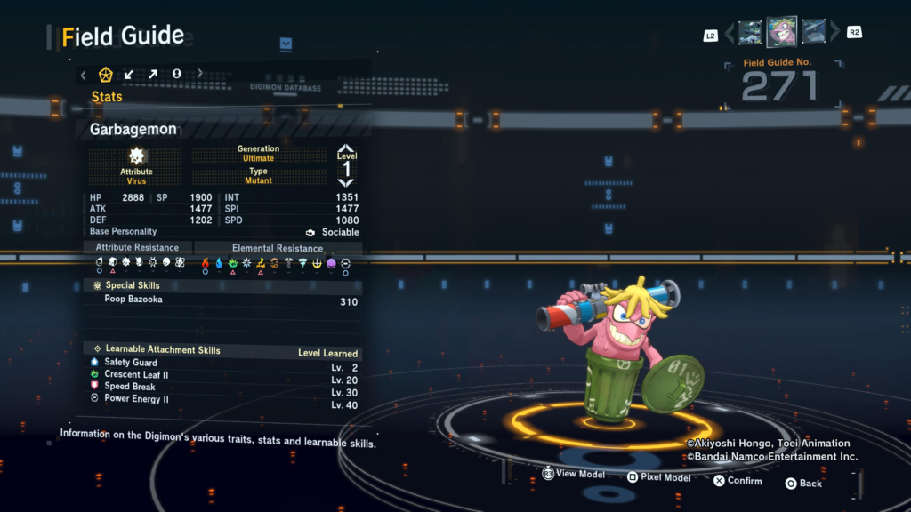 Digimon Story Time Stranger Garbagemon Field Guide