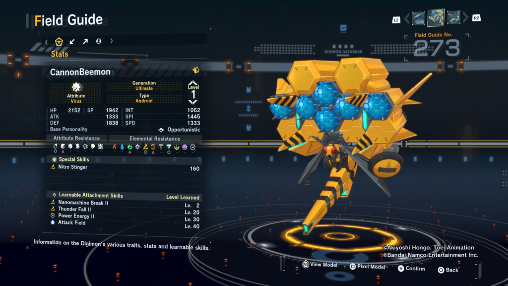 Digimon Story Time Stranger CannonBeemon Field Guide