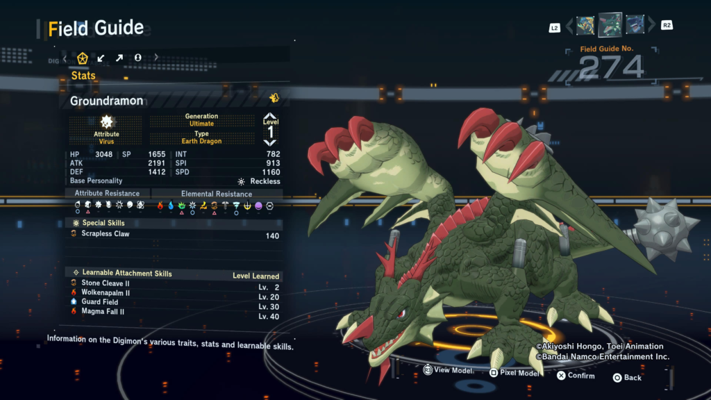 Digimon Story Time Stranger Groundramon Field Guide