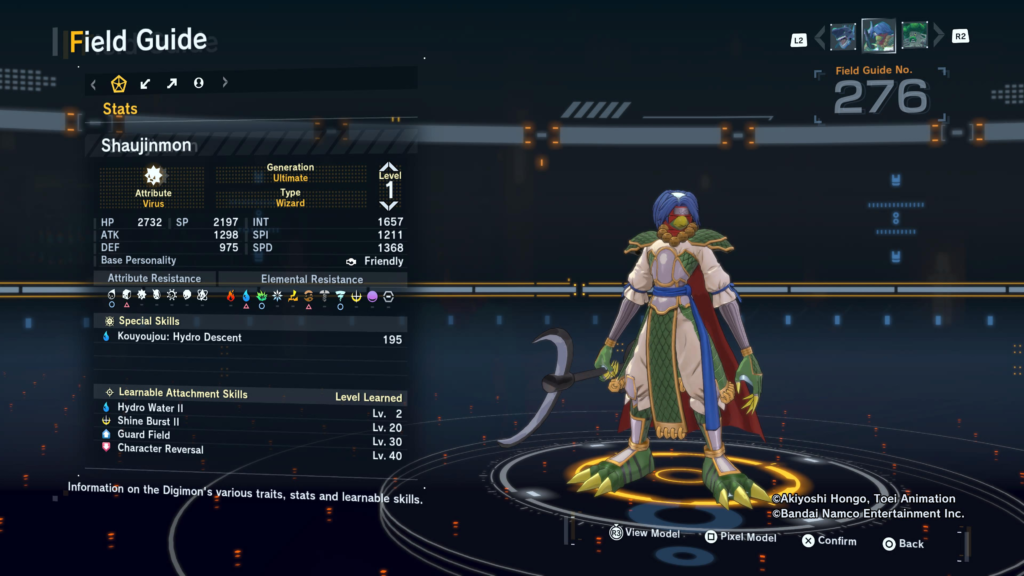 Digimon Story Time Stranger Shaujinmon Field Guide