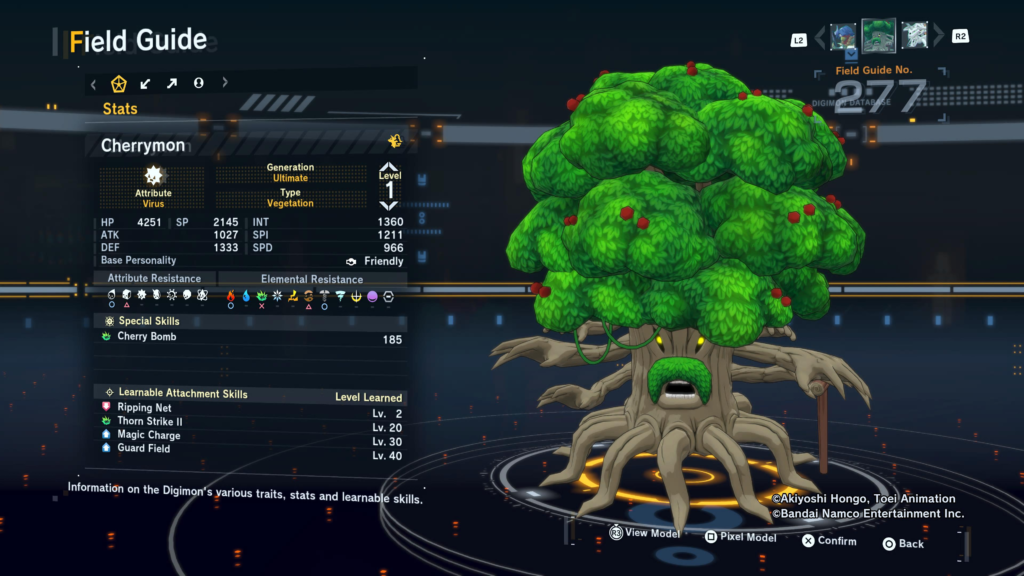 Digimon Story Time Stranger Cherrymon Field Guide