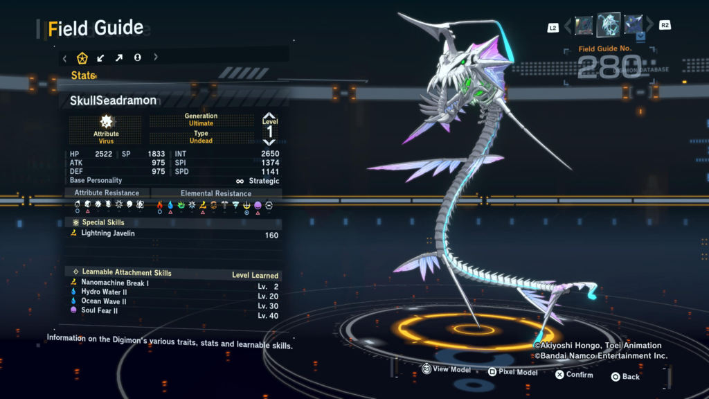 Digimon Story Time Stranger SkullSeadramon Field Guide