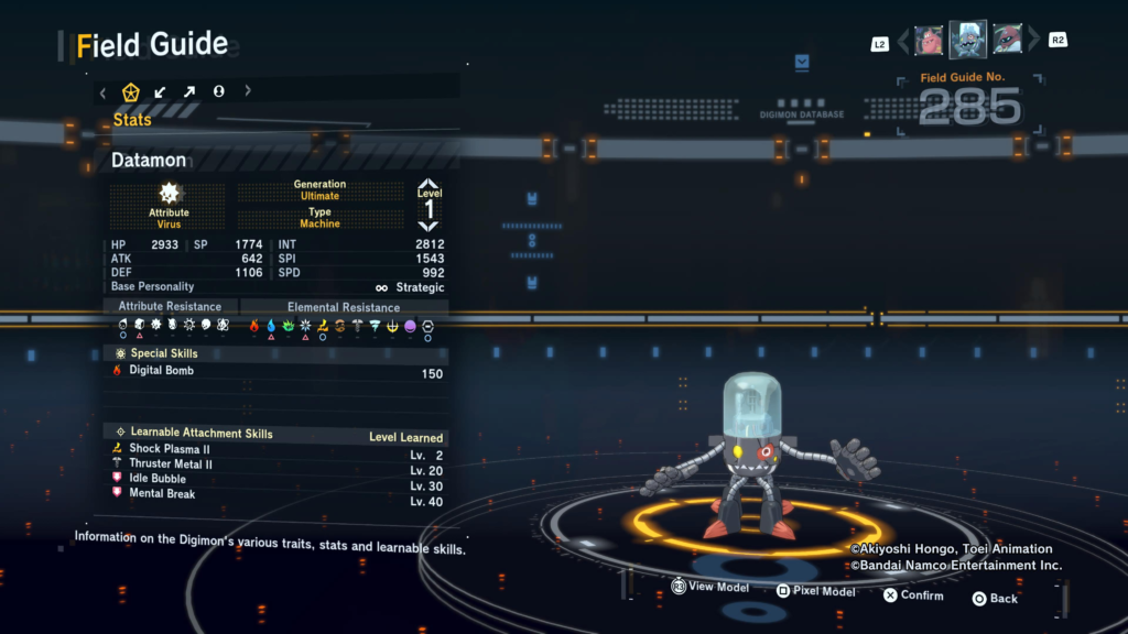 Digimon Story Time Stranger Datamon Field Guide