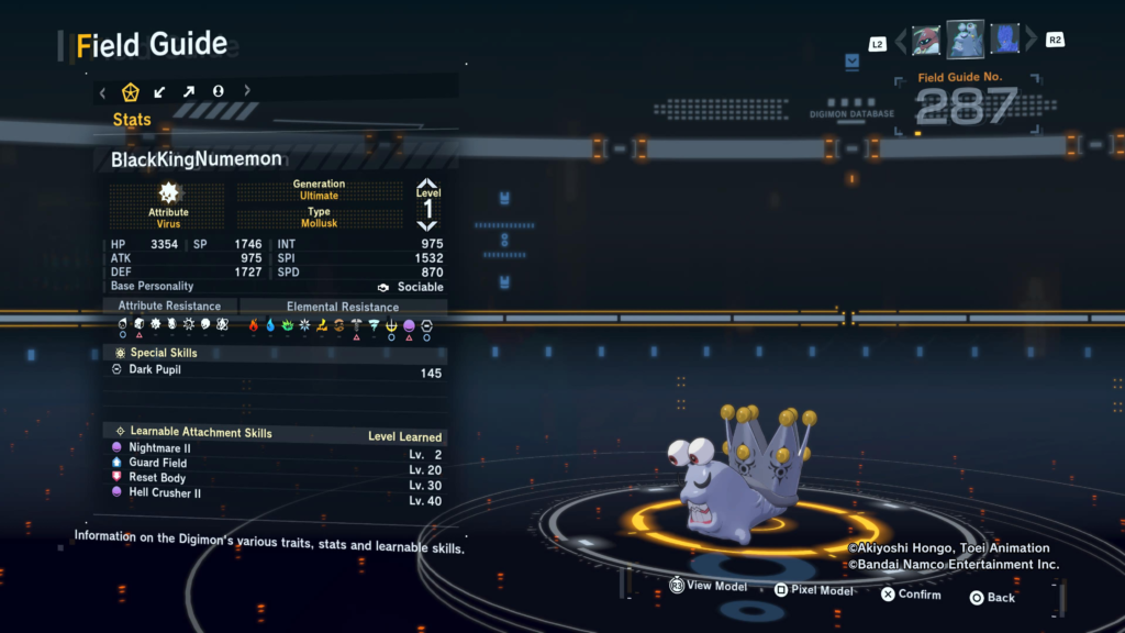 Digimon Story Time Stranger BlackKingNumemon Field Guide