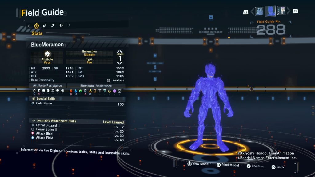 Digimon Story Time Stranger BlueMeramon Field Guide