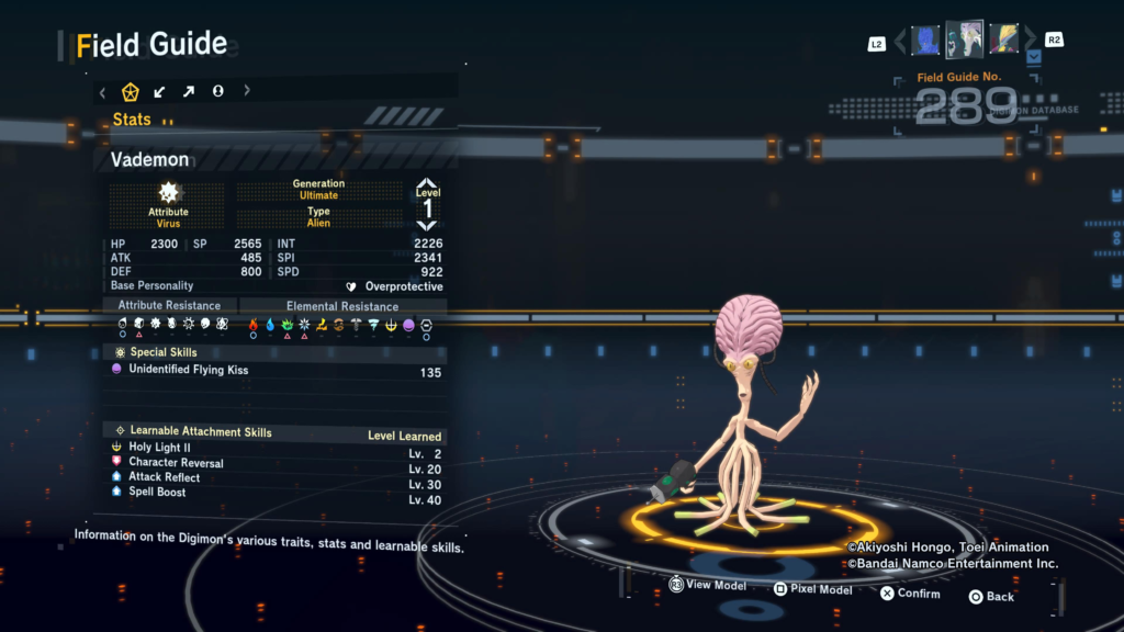 Digimon Story Time Stranger Vademon Field Guide