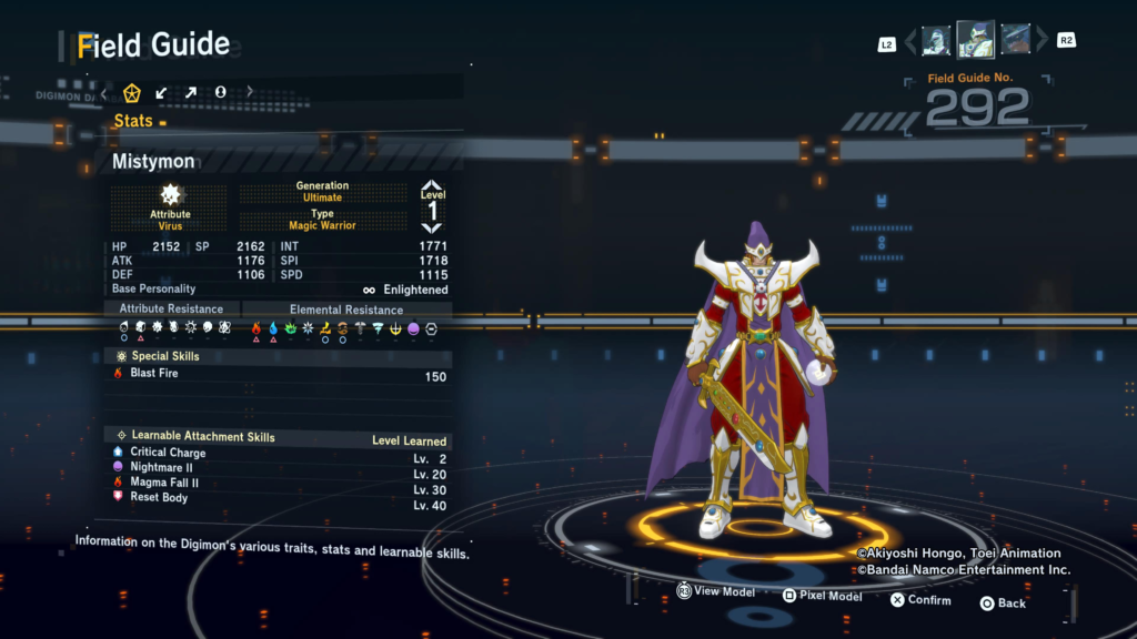 Digimon Story Time Stranger Mistymon Field Guide