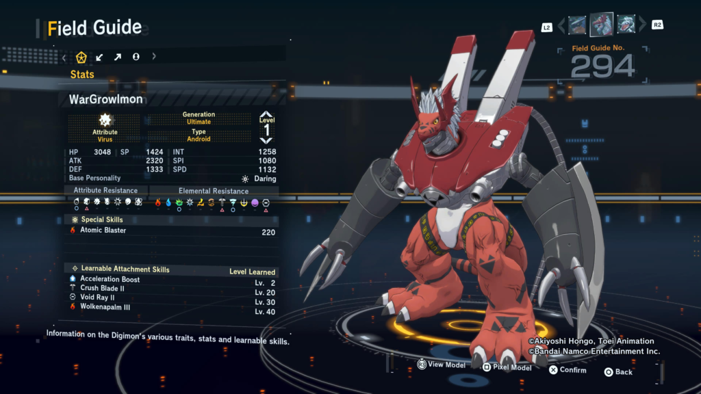 Digimon Story Time Stranger WarGrowlmon Field Guide