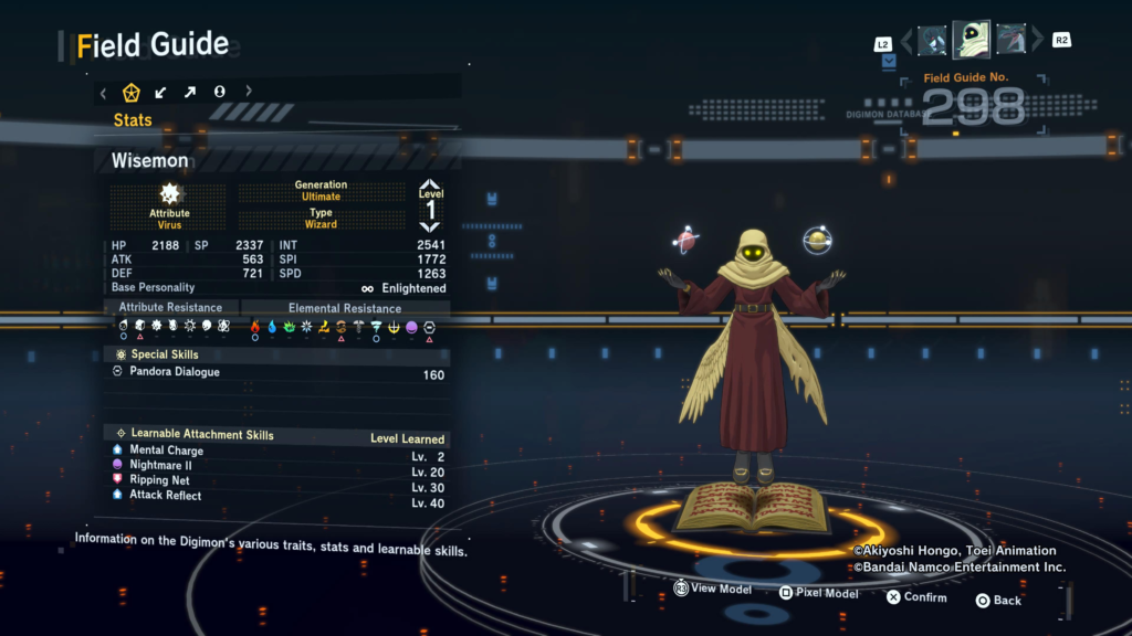 Digimon Story Time Stranger Wisemon Field Guide