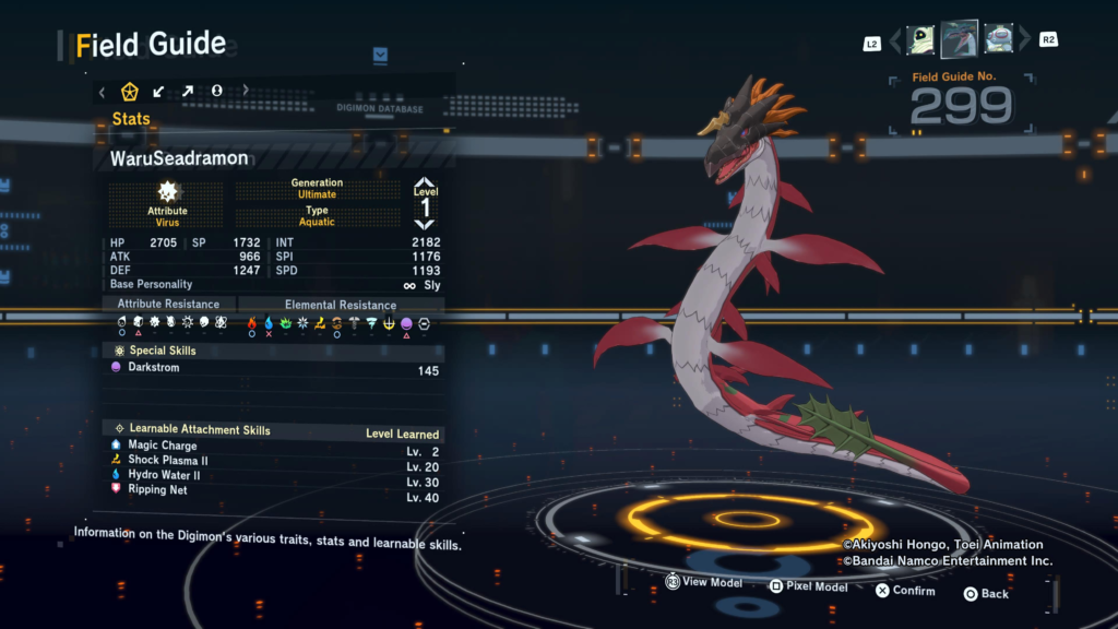 Digimon Story Time Stranger WaruSeadramon Field Guide