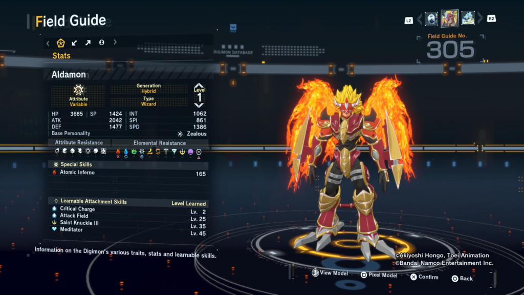 Digimon Story Time Stranger Aldamon Field Guide