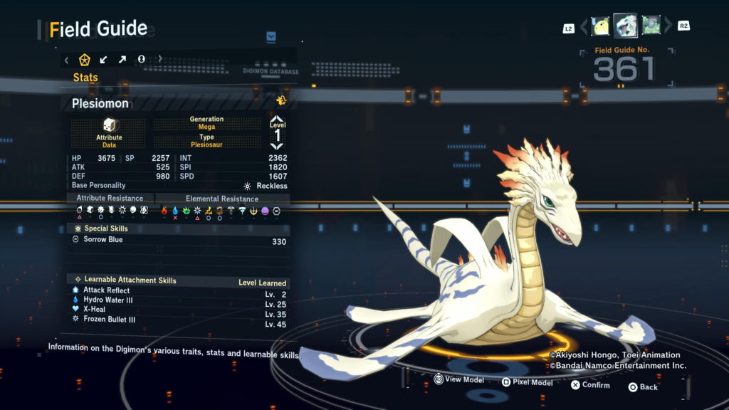 Digimon Story Time Stranger Plesiomon Field Guide