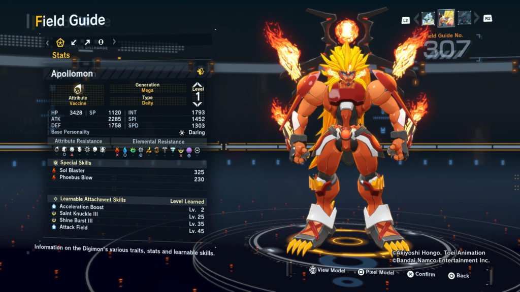 Digimon Story Time Stranger Apollomon Field Guide