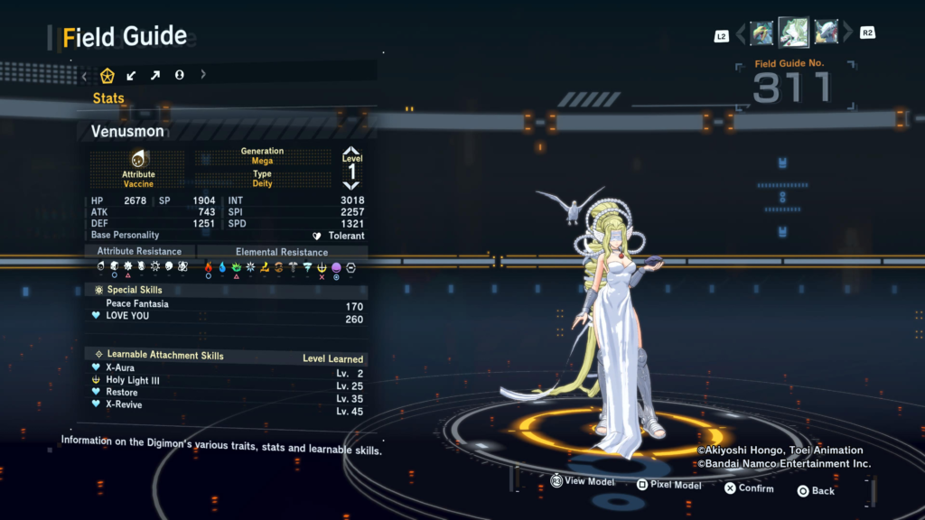 Digimon Story Time Stranger Venusmon Field Guide