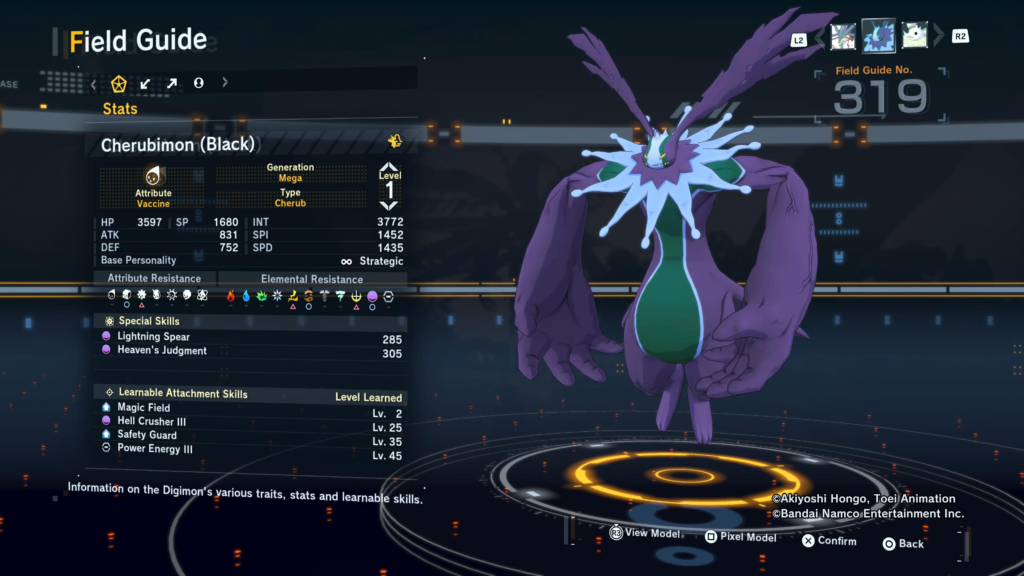 Digimon Story Time Stranger Cherubimon (Black) Field Guide