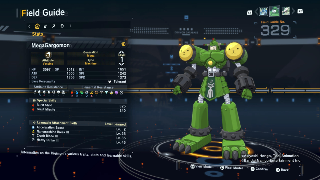 Digimon Story Time Stranger MegaGargomon Field Guide