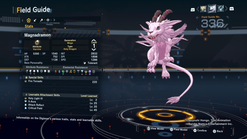 Digimon Story Time Stranger Magnadramon Field Guide