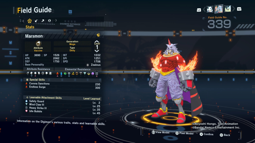 Digimon Story Time Stranger Marsmon Field Guide