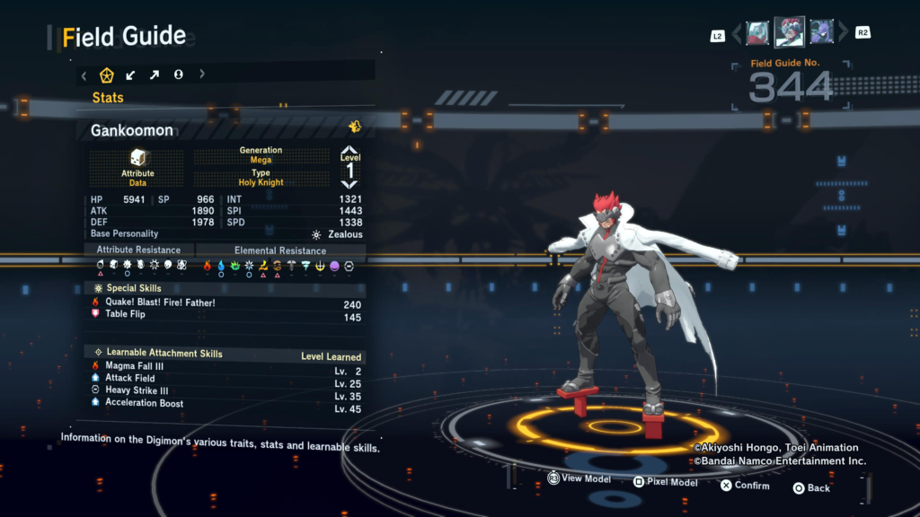 Digimon Story Time Stranger Gankoomon Field Guide